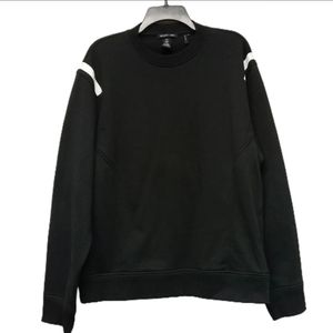 Helmut Lang Unisex Sweatshirt Sweater Size Med Black Label White Stripe Pullover